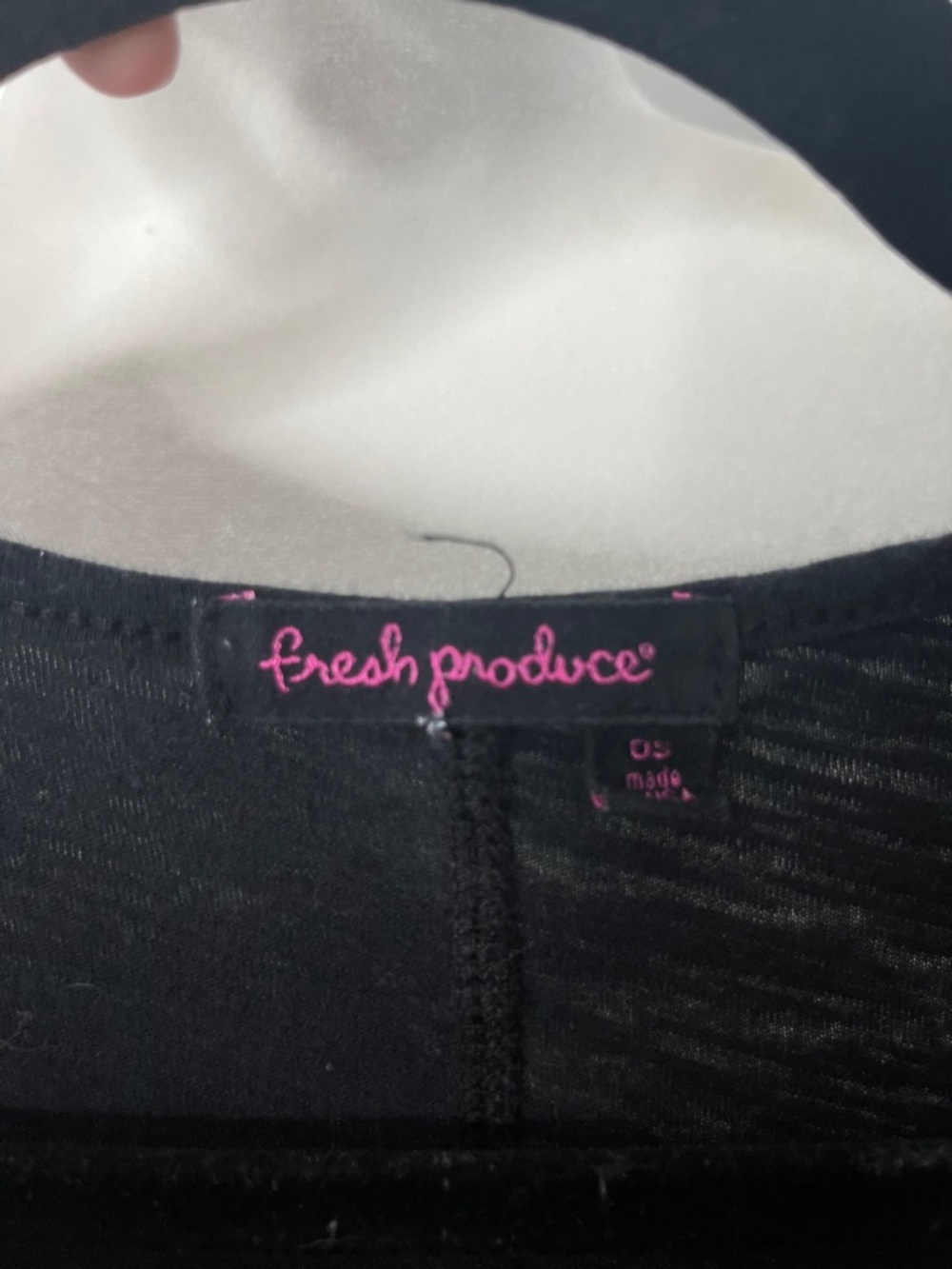 Fresh Produce Black Scoop Neck Women's Top 100% cotton Jersey Knit O/S - Picture 9 of 9